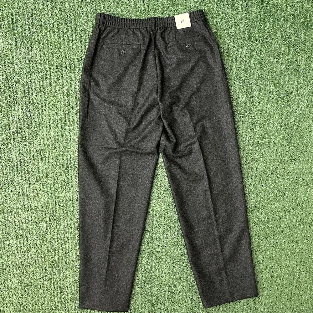 Banana Republic Elastic Waist Pants Mens 33 Charcoal Wool Alfa Fi Italy New